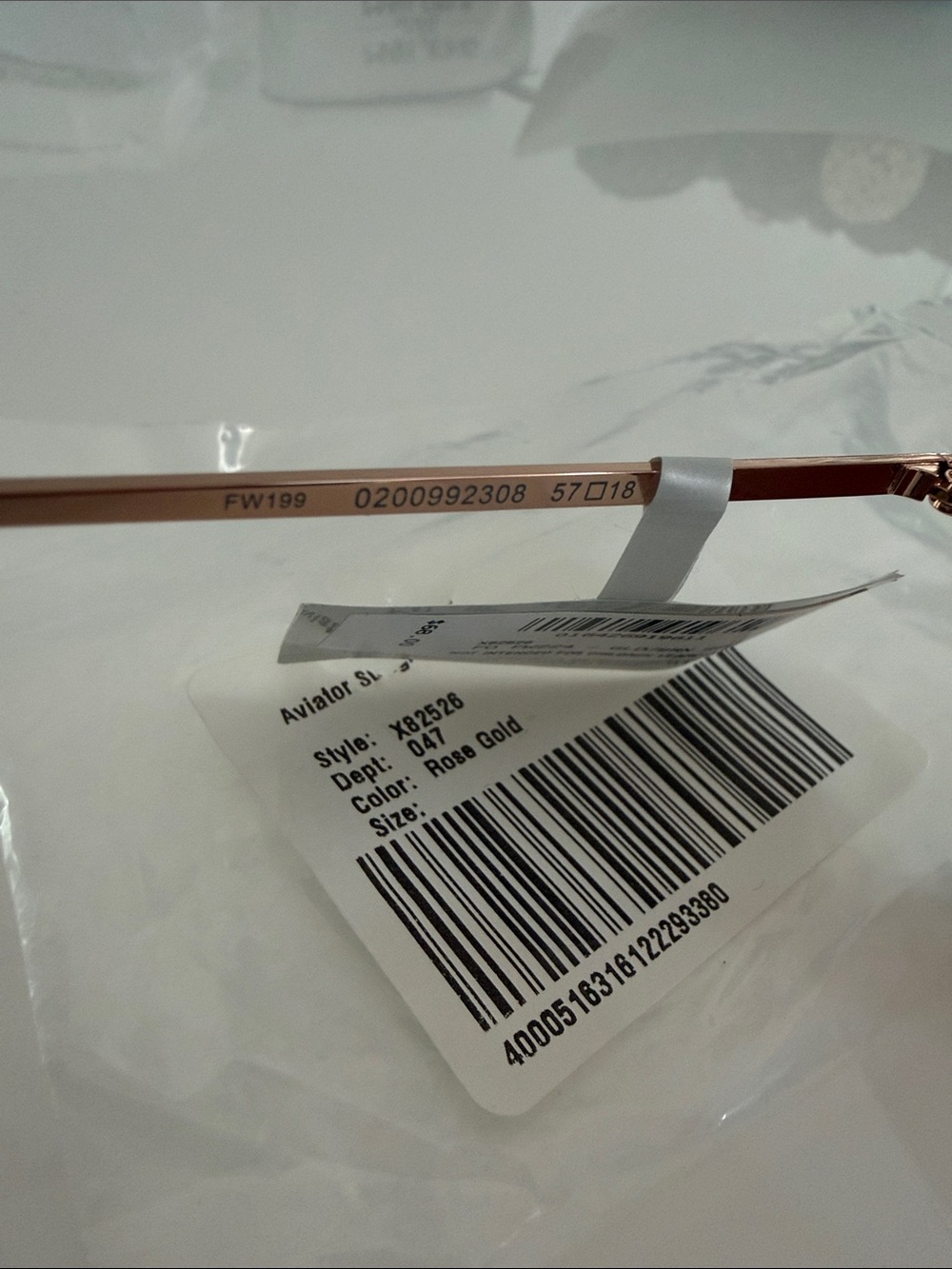 LOW START Fossil Rose Gold Aviator Sunglasses - Picture 6 of 8